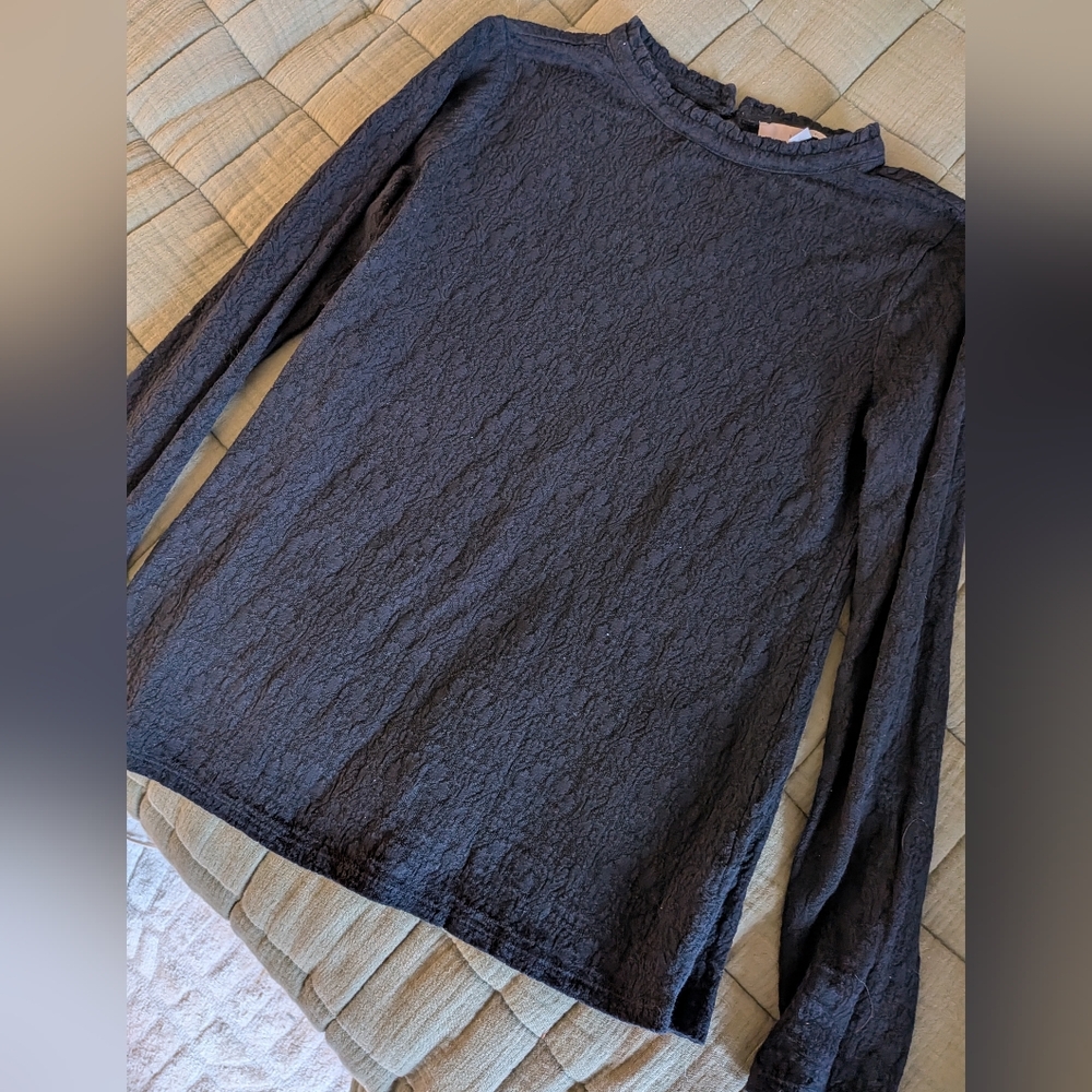 Loft Black Long Sleeve Top